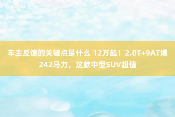 车主反馈的关键点是什么 12万起！2.0T+9AT爆242马力，这款中型SUV超值