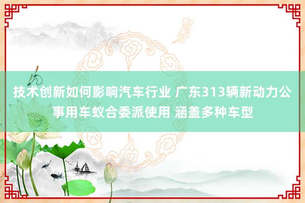 技术创新如何影响汽车行业 广东313辆新动力公事用车蚁合委派使用 涵盖多种车型