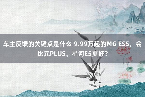 车主反馈的关键点是什么 9.99万起的MG ES5，会比元PLUS、星河E5更好？