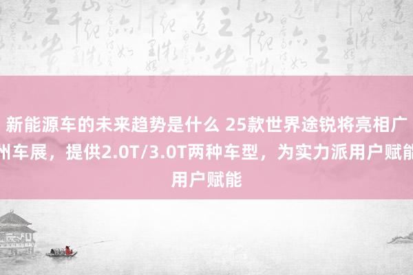 新能源车的未来趋势是什么 25款世界途锐将亮相广州车展，提供