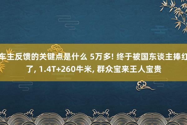 车主反馈的关键点是什么 5万多! 终于被国东谈主捧红了, 1