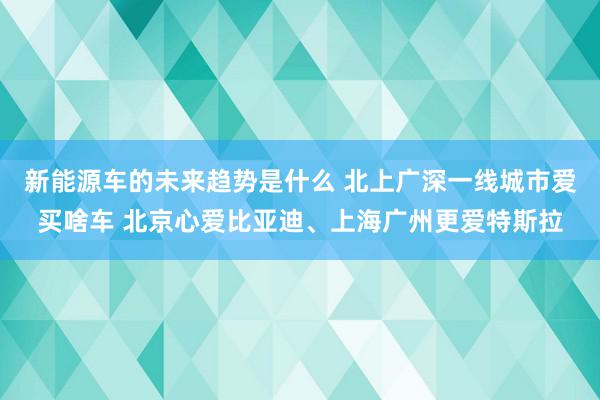 新能源车的未来趋势是什么 北上广深一线城市爱买啥车 北京心爱比亚迪、上海广州更爱特斯拉