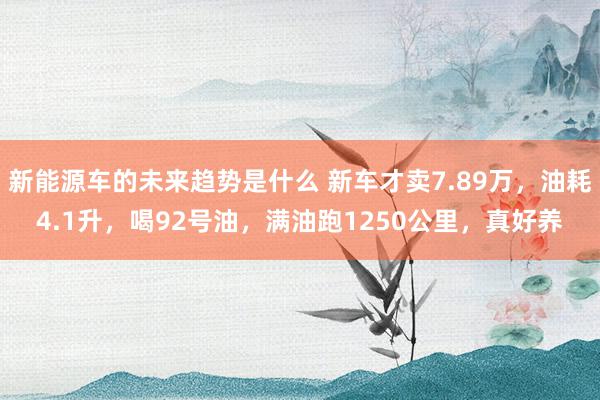 新能源车的未来趋势是什么 新车才卖7.89万，油耗4.1升，喝92号油，满油跑1250公里，真好养