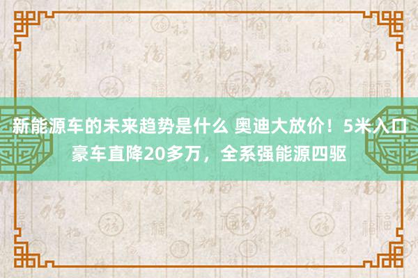 新能源车的未来趋势是什么 奥迪大放价！5米入口豪车直降20多万，全系强能源四驱