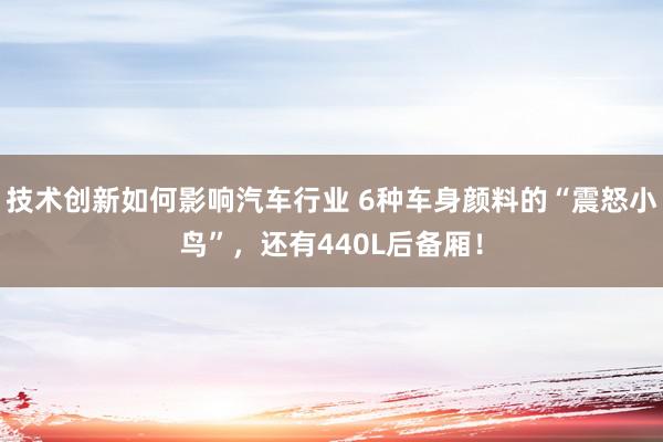 技术创新如何影响汽车行业 6种车身颜料的“震怒小鸟”，还有440L后备厢！