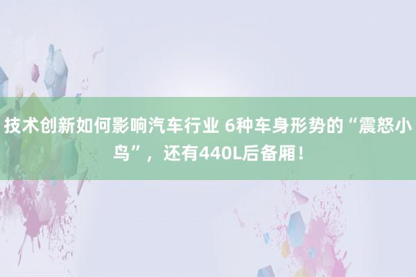 技术创新如何影响汽车行业 6种车身形势的“震怒小鸟”，还有440L后备厢！