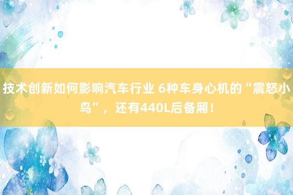 技术创新如何影响汽车行业 6种车身心机的“震怒小鸟”，还有440L后备厢！