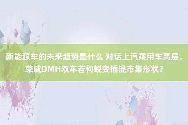 新能源车的未来趋势是什么 对话上汽乘用车高层，荣威DMH双车若何蜕变插混市集形状？