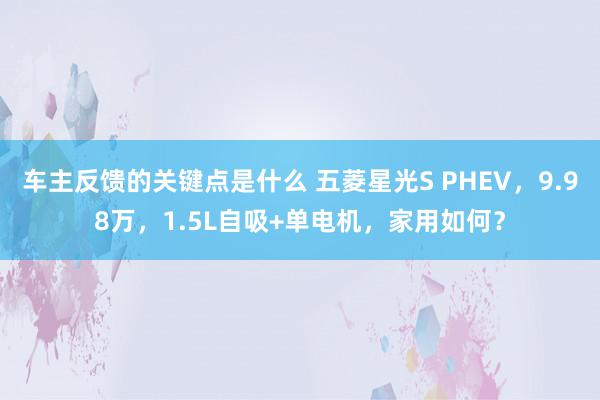 车主反馈的关键点是什么 五菱星光S PHEV，9.98万，1