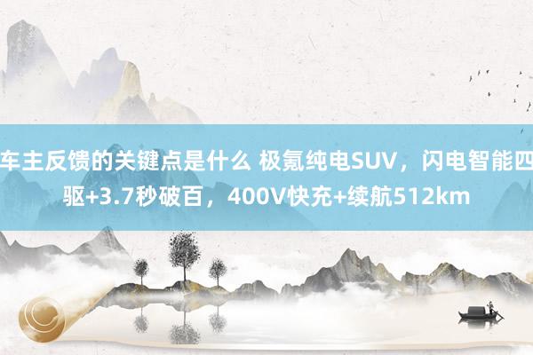 车主反馈的关键点是什么 极氪纯电SUV，闪电智能四驱+3.7