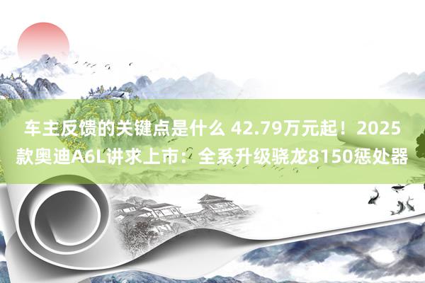 车主反馈的关键点是什么 42.79万元起！2025款奥迪A6L讲求上市：全系升级骁龙8150惩处器