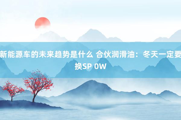 新能源车的未来趋势是什么 合伙润滑油：冬天一定要换SP 0W