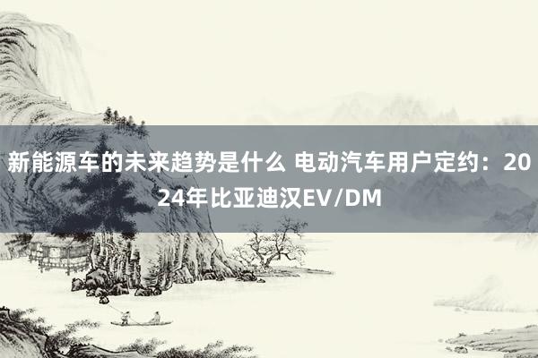 新能源车的未来趋势是什么 电动汽车用户定约：2024年比亚迪汉EV/DM