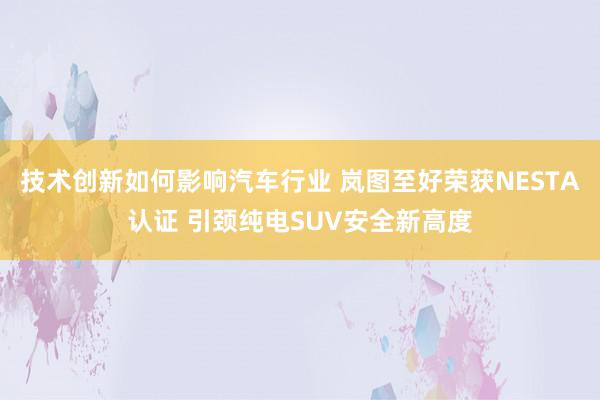 技术创新如何影响汽车行业 岚图至好荣获NESTA认证 引颈纯电SUV安全新高度