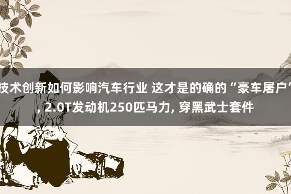 技术创新如何影响汽车行业 这才是的确的“豪车屠户”, 2.0