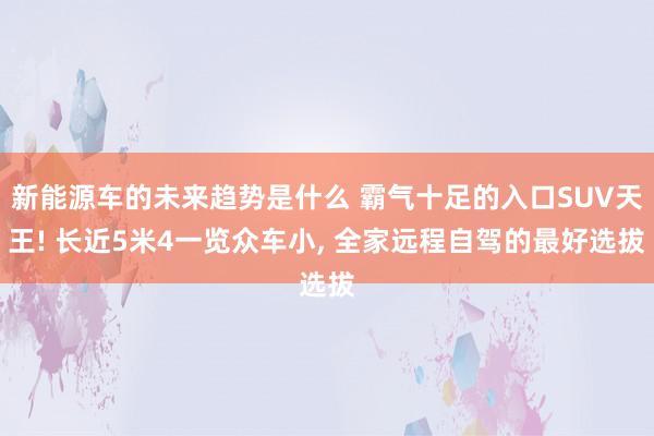 新能源车的未来趋势是什么 霸气十足的入口SUV天王! 长近5