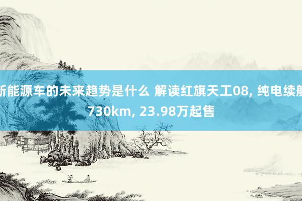 新能源车的未来趋势是什么 解读红旗天工08, 纯电续航730km, 23.98万起售