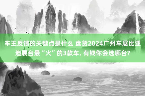 车主反馈的关键点是什么 盘货2024广州车展比亚迪展台最“火”的3款车, 有钱你会选哪台?