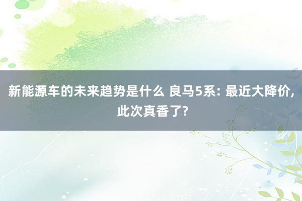 新能源车的未来趋势是什么 良马5系: 最近大降价, 此次真香了?