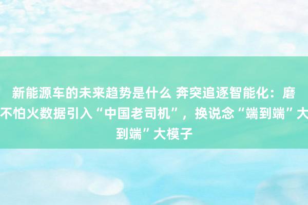 新能源车的未来趋势是什么 奔突追逐智能化：磨真金不怕火数据引入“中国老司机”，换说念“端到端”大模子