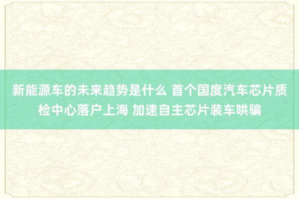 新能源车的未来趋势是什么 首个国度汽车芯片质检中心落户上海 加速自主芯片装车哄骗